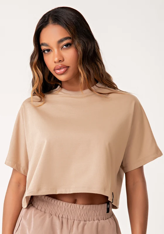 Cropped T-shirt Feminino De Algodão Nude Lush Dlk NUDE / P
