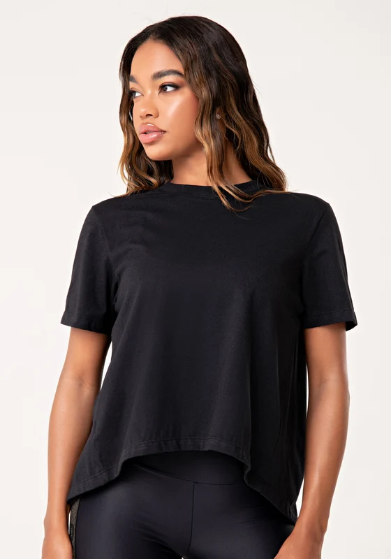 Blusa Feminina De Algodão Preto Com Abertura Nas Costas Lush Dlk PRETO / P