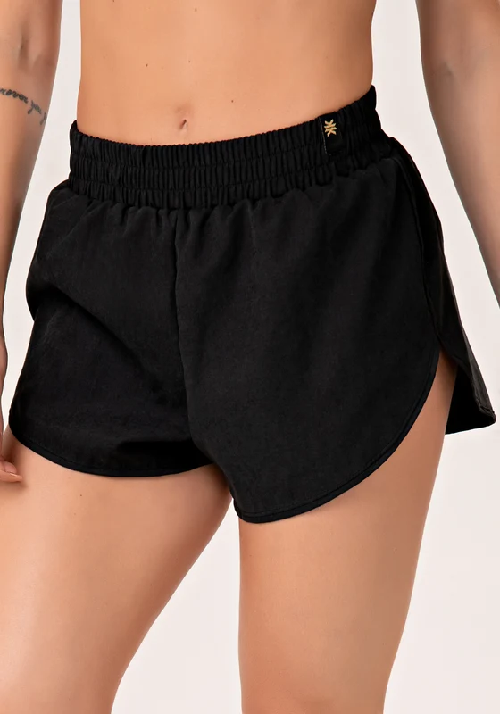 Short Feminino Soltinho Preto Com Elástico Lush Dlk PRETO / M