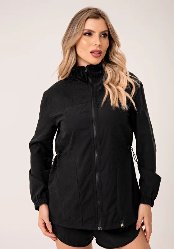Parka Feminina Preto Com Capuz Lush Dlk PRETO / G