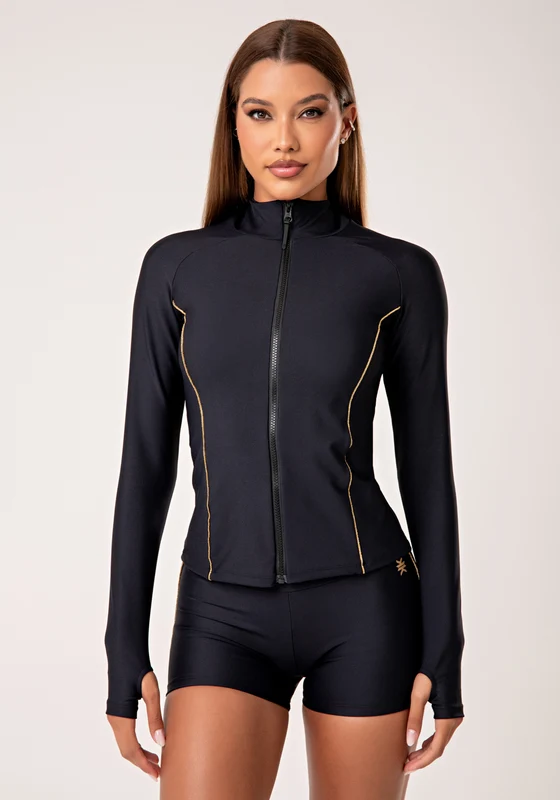 Casaco Feminino Preto com Detalhe em Lurex Lush Dlk PRETO / GG
