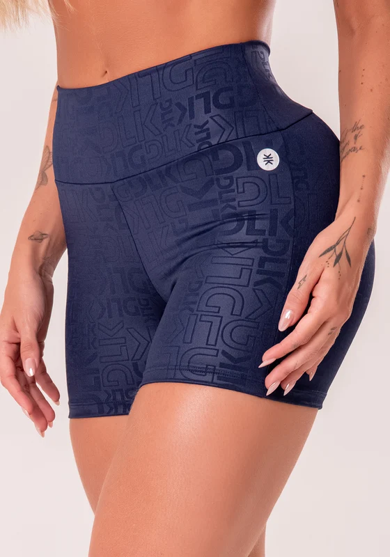 Short Fitness Feminino Azul Marinho Logomania Reflections Dlk AZUL MARINHO / M