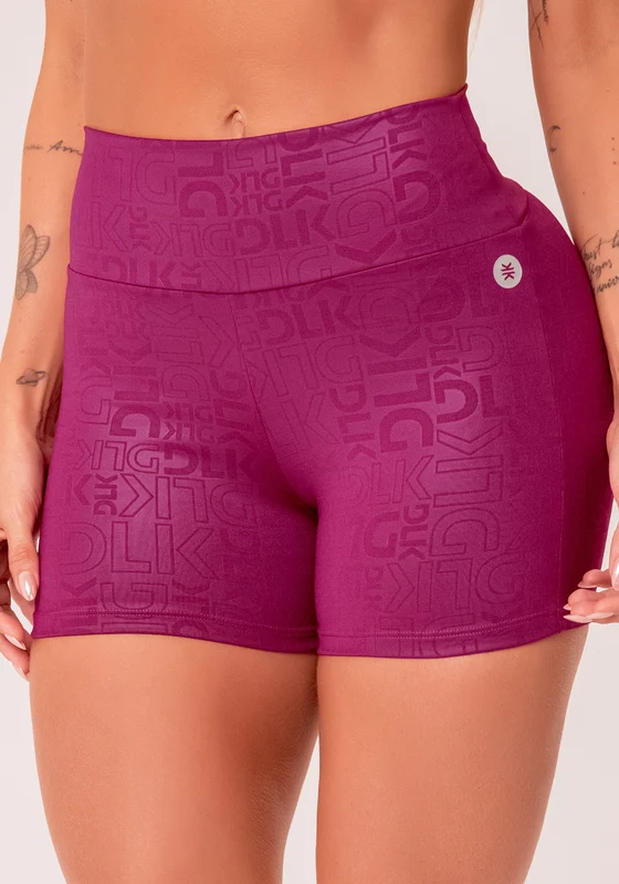 Short Fitness Feminino Vinho Logomania Reflections Dlk VINHO / M
