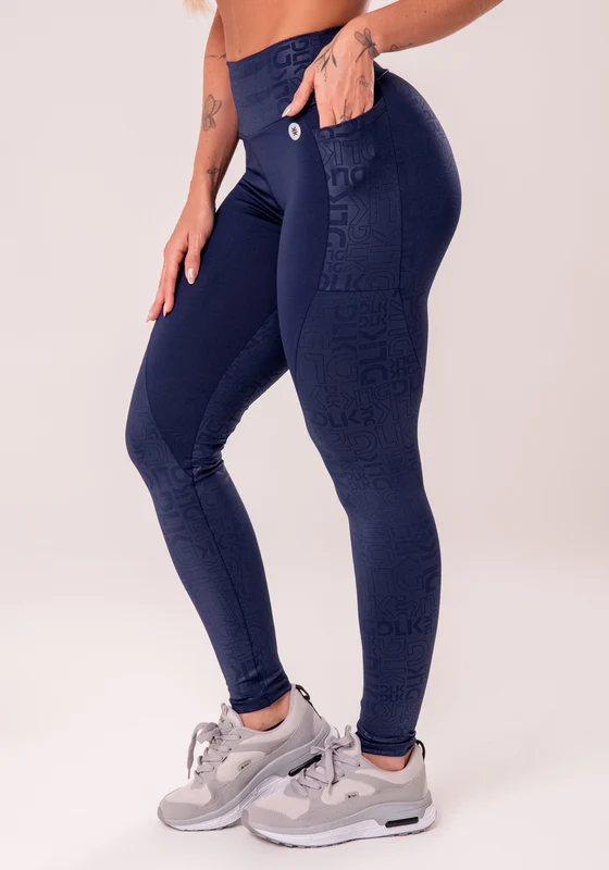 Legging Fitness Feminina Azul Marinho Com Bolsos Logomania Reflections Dlk AZUL MARINHO / P