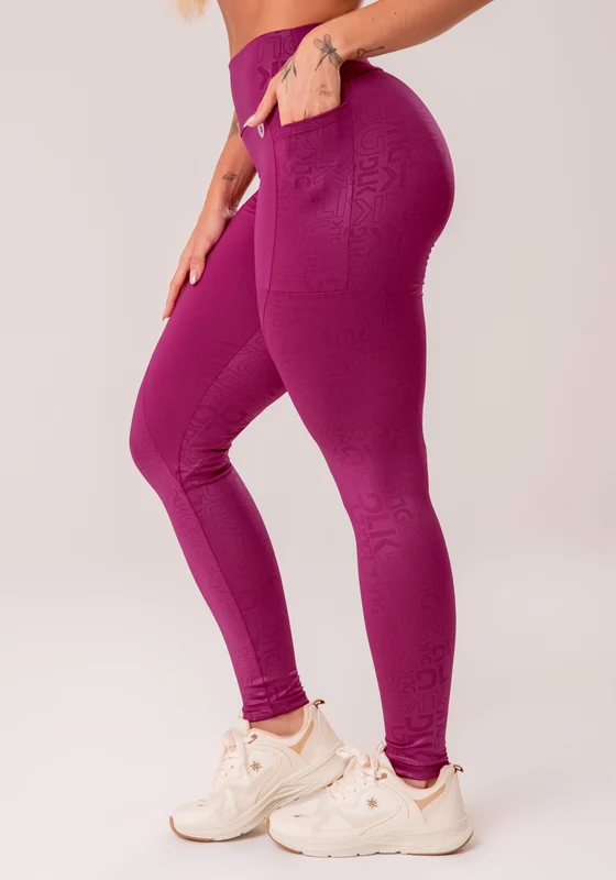 Legging Fitness Feminina Vinho Com Bolsos Logomania Reflections Dlk VINHO / P