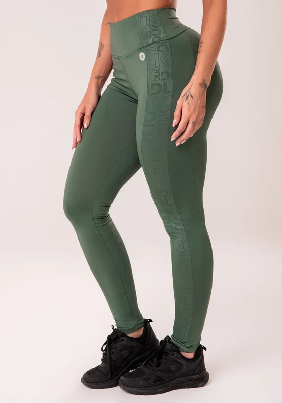Legging Fitness Feminina Verde Com Recortes Logomania Reflections Dlk VERDE / G