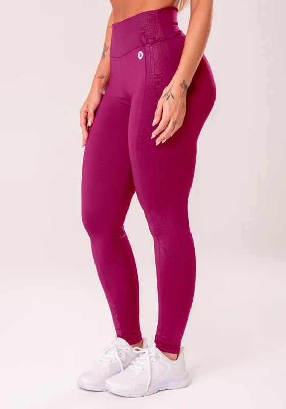 Legging Fitness Feminina Vinho Com Recortes Logomania Reflections Dlk VINHO / M