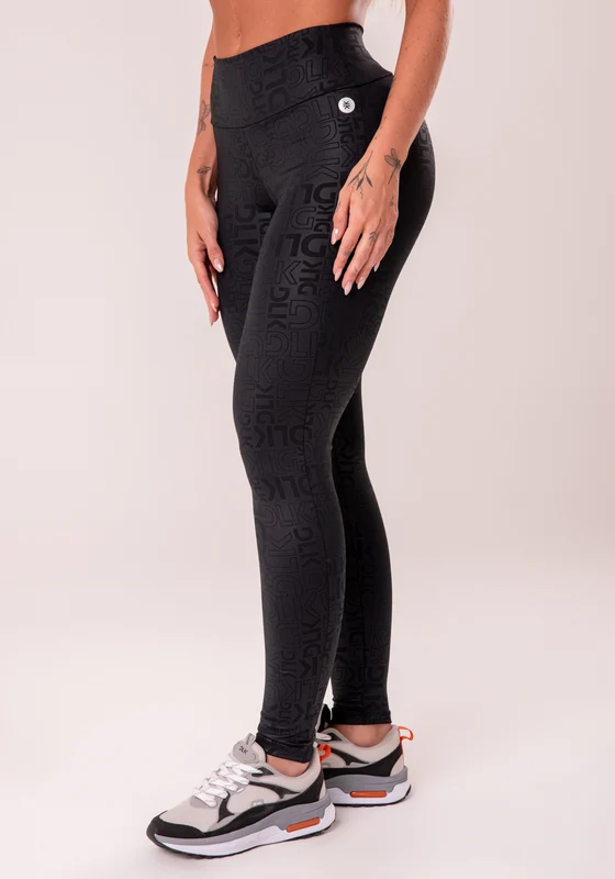 Legging Fitness Feminina Preto Logomania Reflections Dlk PRETO / M