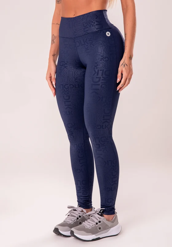 Legging Fitness Feminina Azul Marinho Logomania Reflections Dlk AZUL MARINHO / G
