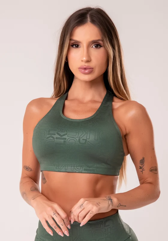 Top Fitness Feminino Nadador Verde Logomania Reflections Dlk VERDE / M