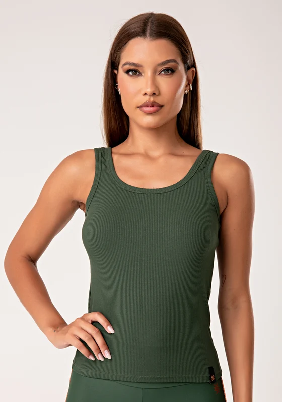 Camiseta Fitness Feminina Verde Canelada Lush Dlk VERDE / GG