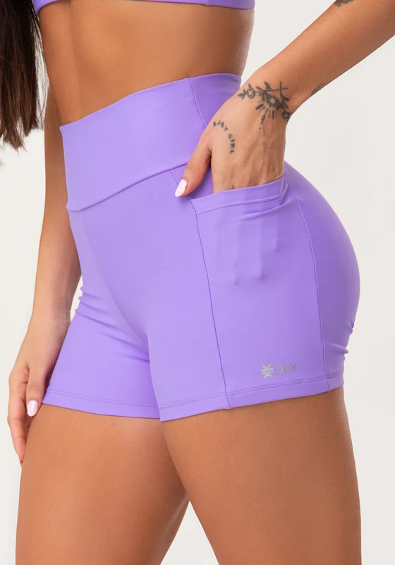 Short Fitness Feminino Lavanda Com Bolsos Aura Dlk ROXO / P