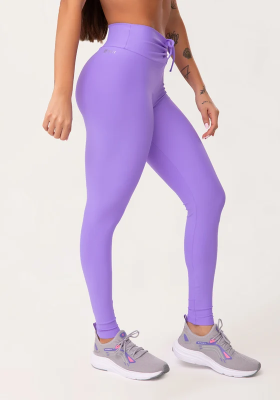 Legging Fitness Feminina Lavanda Com Franzido E Amarração Aura Dlk ROXO / P