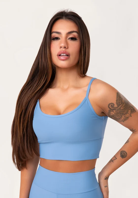 Top Fitness Feminino Azul Com Bojo Aura Dlk AZUL / GG