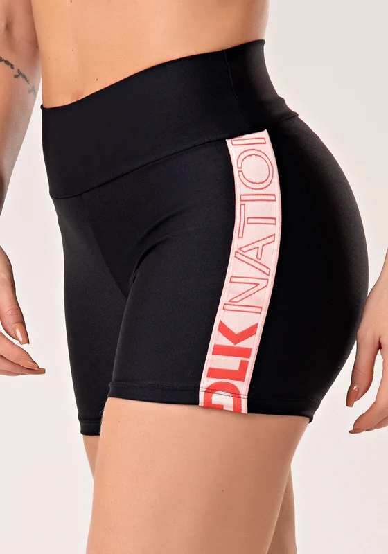 Short Fitness Feminino Preto Com Elástico Lateral Goiaba Nation Dlk LARANJA / GG