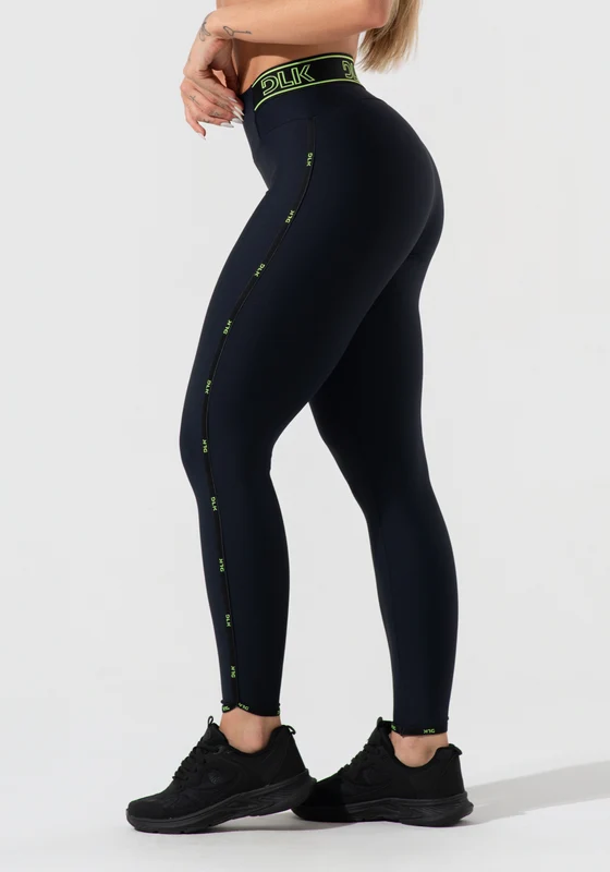 Legging Fitness Feminina Com Elásticos No Cós E Na Lateral Activity Dlk Preto PRETO / P
