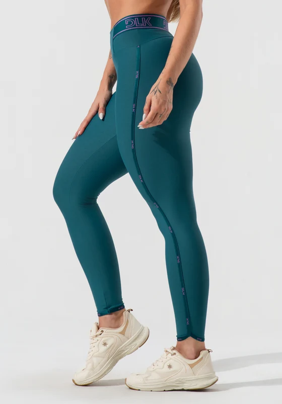Legging Fitness Feminina Com Elásticos No Cós E Na Lateral Activity Dlk Verde VERDE / P