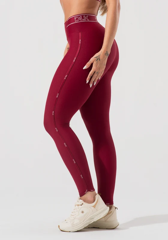 Legging Fitness Feminina Com Elásticos No Cós E Na Lateral Activity Dlk Vermelho Cereja CEREJA / GG