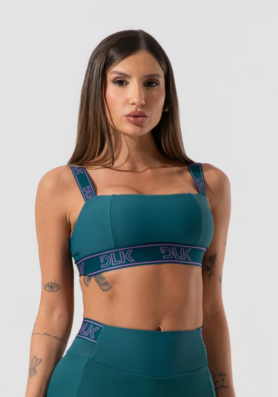 Top Fitness Feminino Com Bojo E Alças De Elástico Activity Dlk Verde VERDE / GG