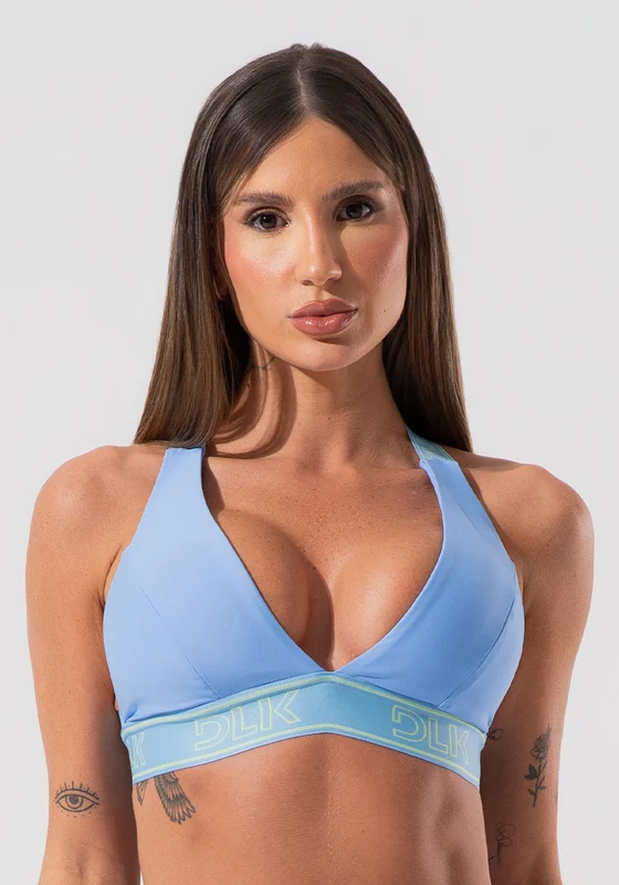 Top Fitness Feminino Com Bojo E Alças Cruzadas De Elástico Activity Dlk Azul AZUL / G