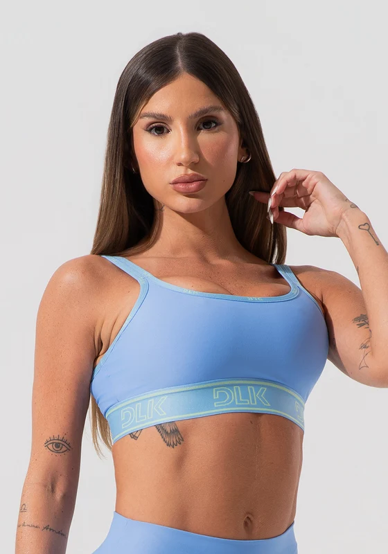 Top Fitness Feminino Com Bojo E Alças Duplas De Elástico Activity Dlk Azul AZUL / M