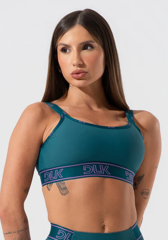 Top Fitness Feminino Com Bojo E Alças Duplas De Elástico Activity Dlk Verde VERDE / P