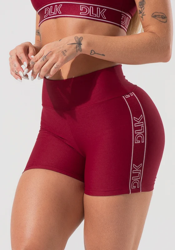 Short Fitness Feminino Com Elástico Lateral Activity Dlk Vermelho Cereja CEREJA / P
