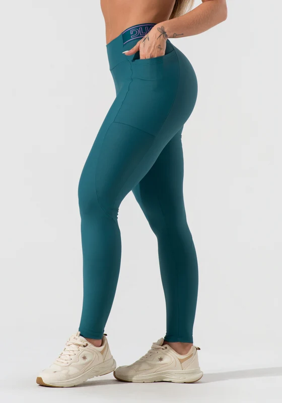 Legging Fitness Feminina Com Bolsos E Elástico No Cós Activity Dlk Verde VERDE / P