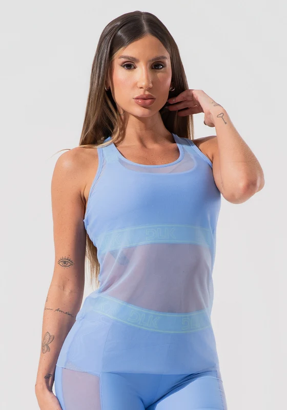 Camiseta Fitness Feminina De Tule Activity Dlk Azul AZUL / M