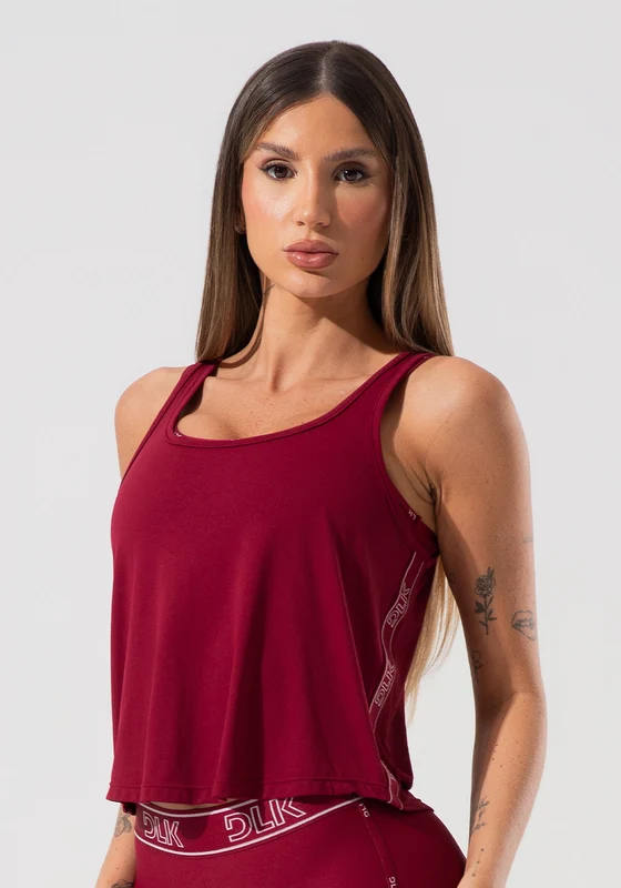 Cropped Regata Feminino Com Elástico Na Lateral Activity Dlk Vermelho Cereja CEREJA / GG