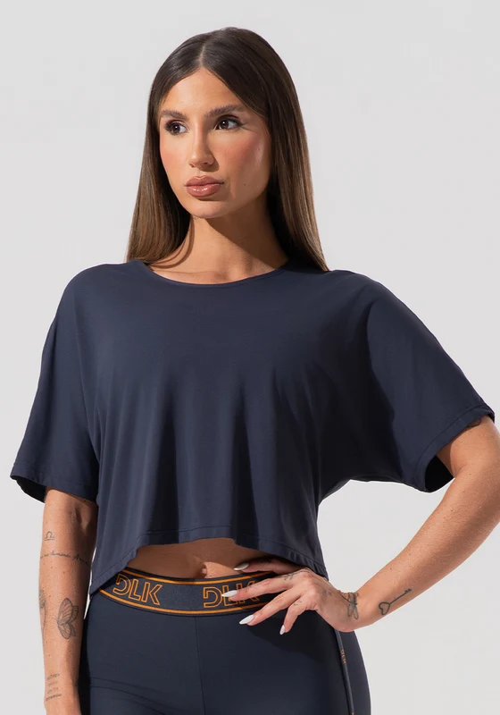 Cropped Feminino Com Elástico Nas Costas Activity Dlk Grafite CINZA / P