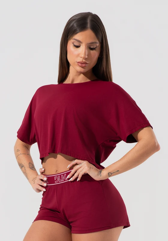 Cropped Feminino Com Elástico Nas Costas Activity Dlk Vermelho Cereja CEREJA / GG