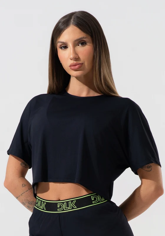 Cropped Feminino Com Elástico Nas Costas Activity Dlk Preto PRETO / GG