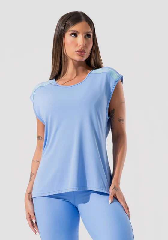 Blusa Feminina Com Elástico Nos Ombros Activity Dlk Azul AZUL / GG