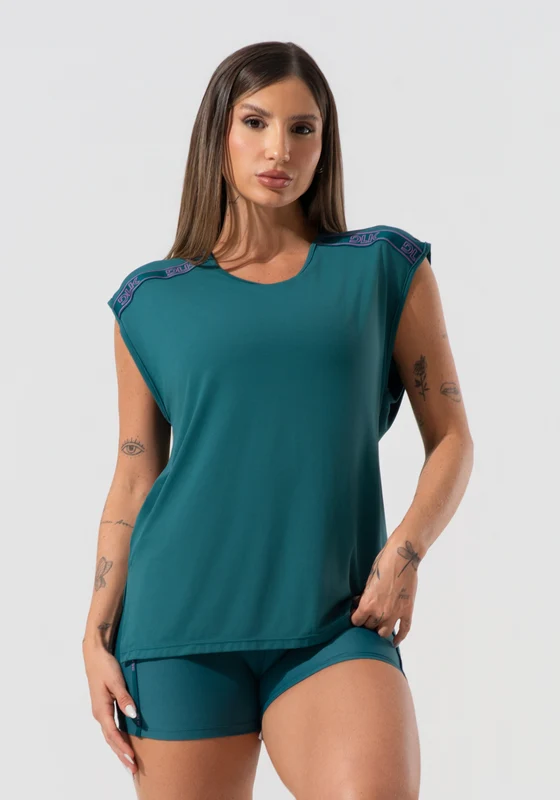 Blusa Feminina Com Elástico Nos Ombros Activity Dlk Verde VERDE / G