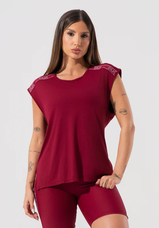 Blusa Feminina Com Elástico Nos Ombros Activity Dlk Vermelho Cereja CEREJA / M