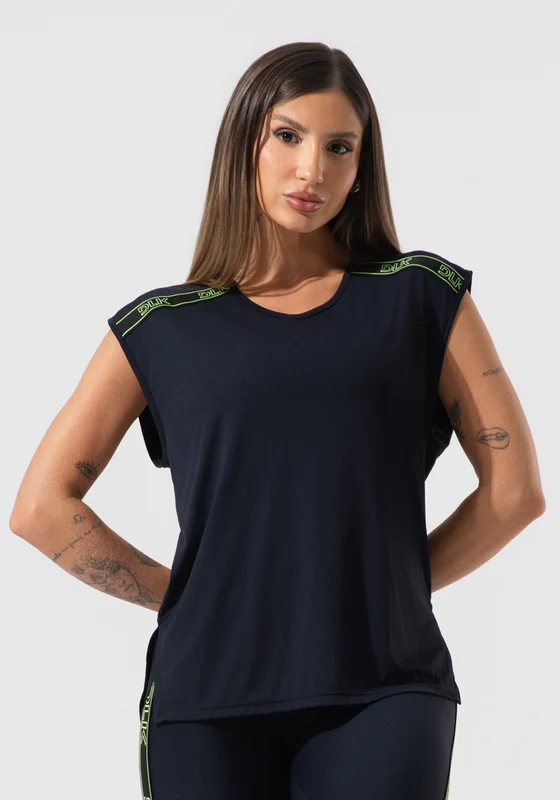 Blusa Feminina Com Elástico Nos Ombros Activity Dlk Preto PRETO / G