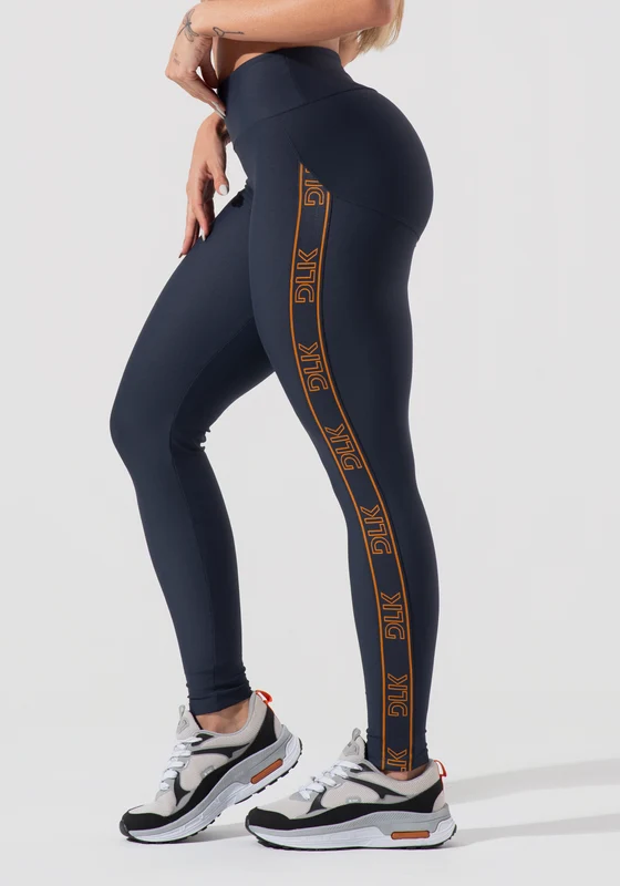 Legging Fitness Feminina Com Elástico Lateral Activity Dlk Grafite CINZA / G