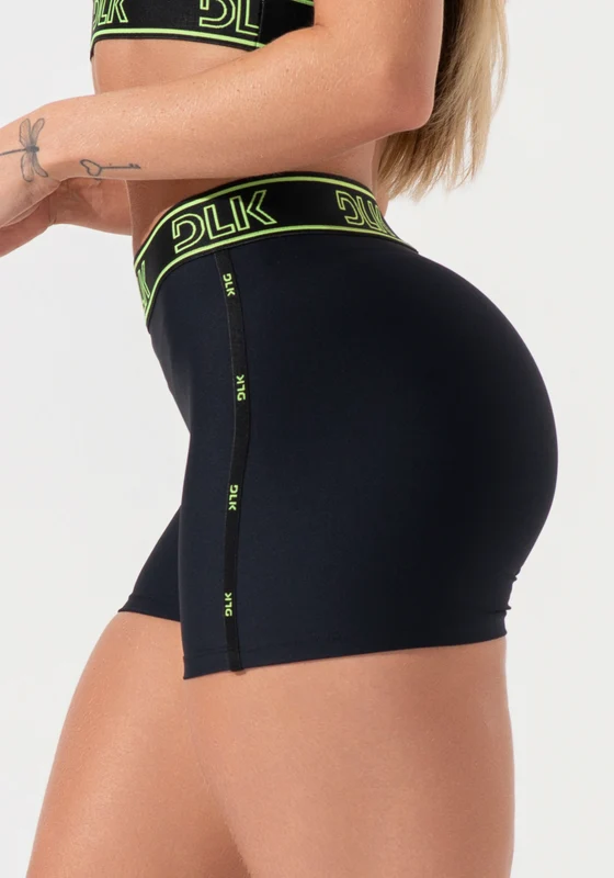 Short Fitness Feminino Com Elásticos No Cós E Na Lateral Activity Dlk Preto PRETO / M