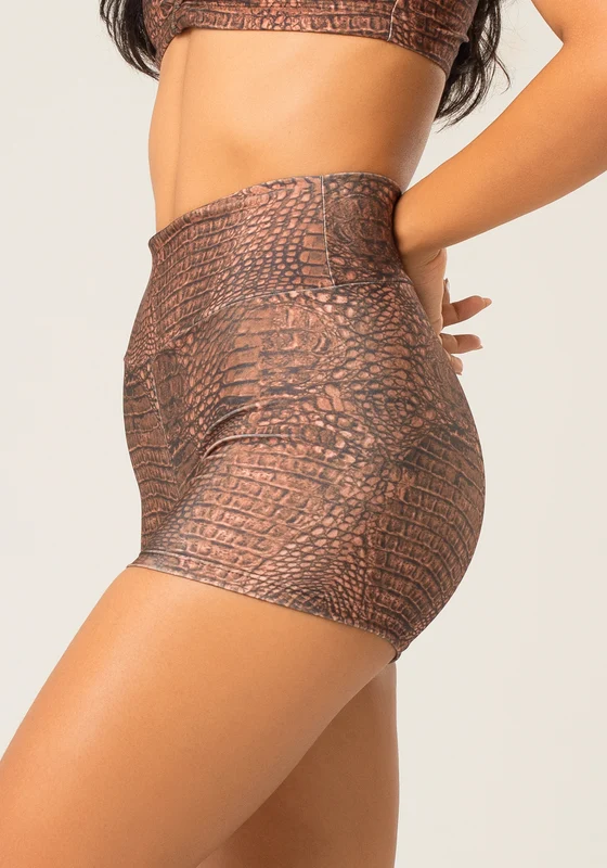 Short Fitness Feminino Estampado Croco Animal Printed Dlk ANIMAL PRINT / P