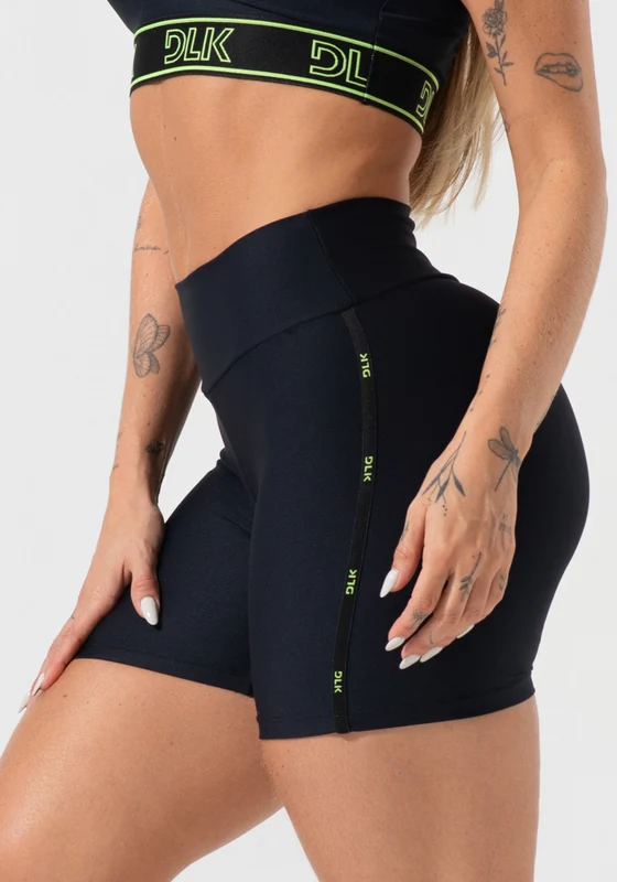Bermuda Fitness Feminina Com Elástico Estreito Lateral Activity Dlk Preto PRETO / P
