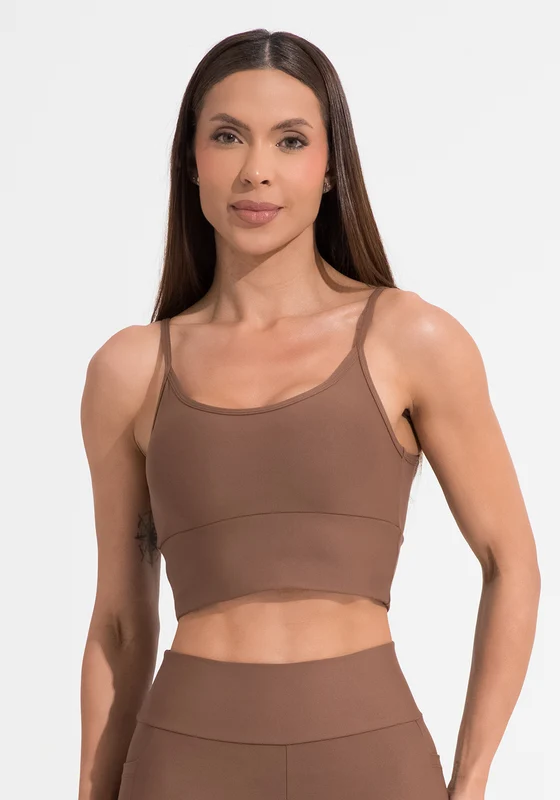 Top Fitness Feminino Marrom Com Bojo Aura Dlk MARROM / G