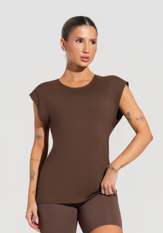 Blusa Feminina Com Manga Curta Soul Dlk Marrom MARROM / M