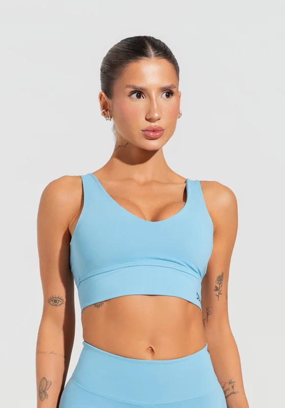 Top Fitness Feminino Com Decote V Soul Dlk Azul AZUL / GG