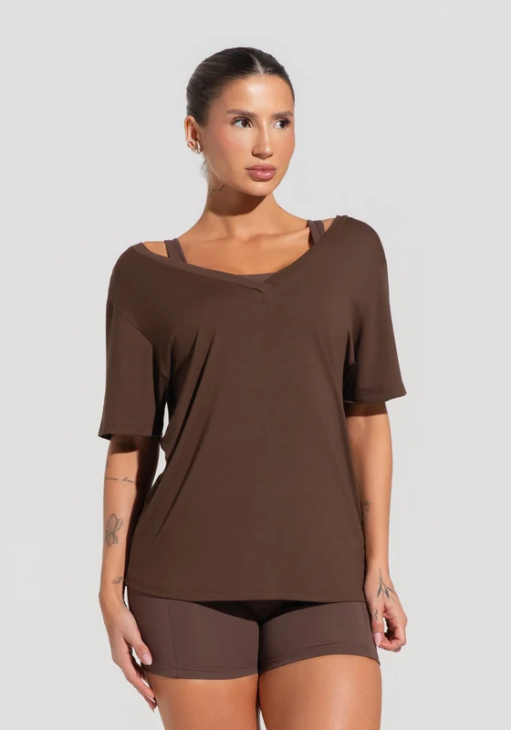 Blusa Feminina com Decote V Soul Dlk Marrom MARROM / M