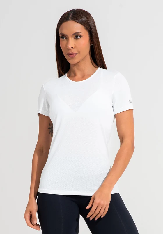 Blusa Baby Look Feminina De Poliamida Básica Dlk Branco BRANCO / GG