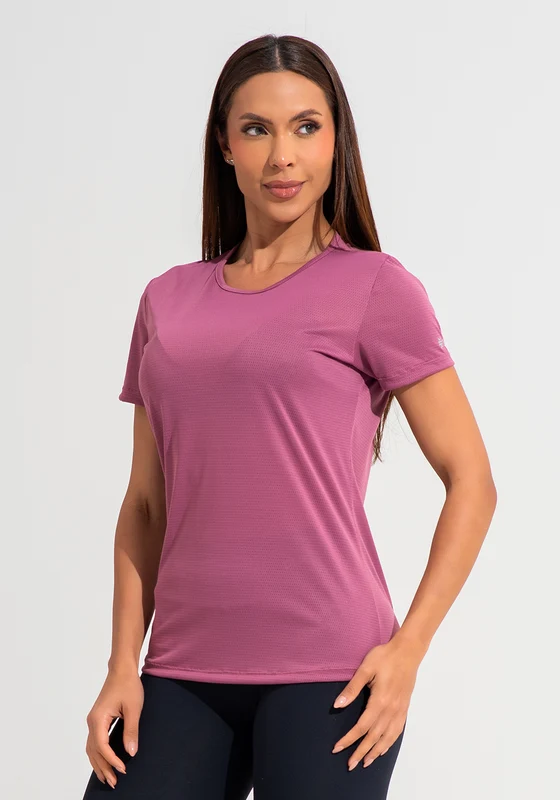 Blusa Baby Look Feminina De Poliamida Básica Dlk Rosa Antigo ROSA / M