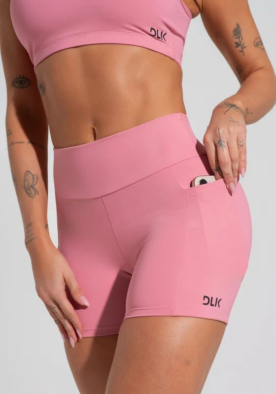Short Fitness Feminino Com Bolsos Soul Dlk Rosa ROSA / P