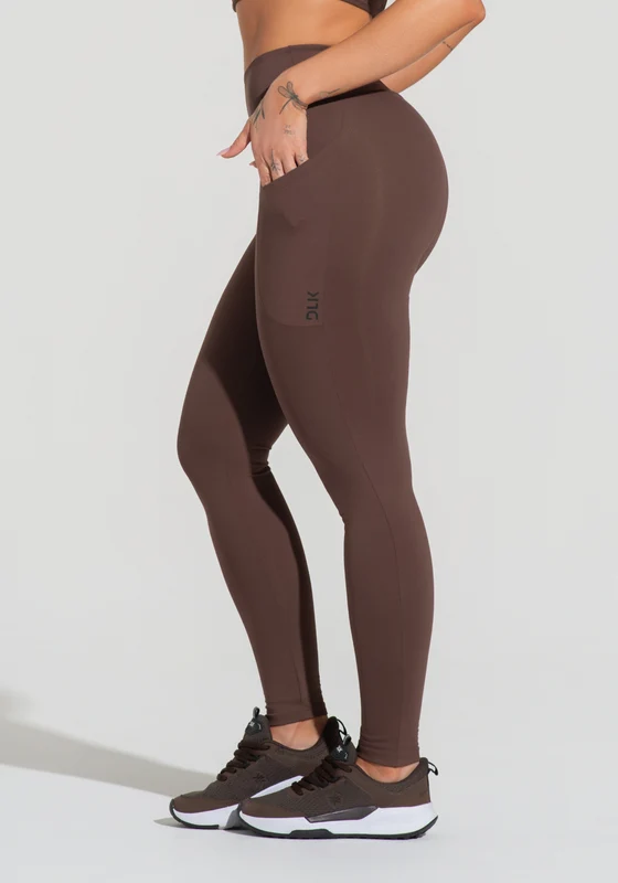 Legging Fitness Feminina Com Bolsos Soul Dlk Marrom MARROM / G