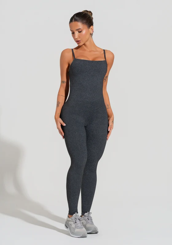 Macacão Fitness Feminino Com Alças Reguláveis Soul Dlk Mescla MESCLA / M